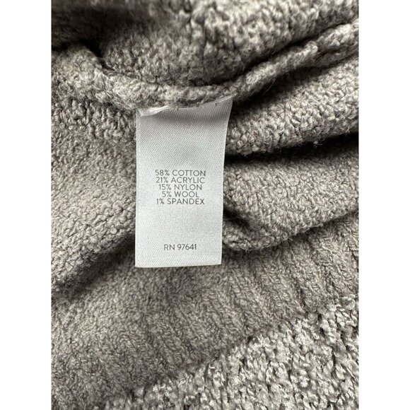 Pure‎ Jill Hoodie Sweater Womans M Gray Knit Ribbed Cozy Soft Pullover - Picture 6 of 9